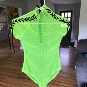 Green mesh bodysuit, never been worn